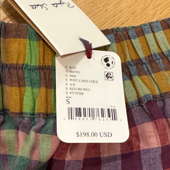 Free People Rujuta Sheth WAVE SKIRT | POSTCARD CHEX Small NWT $198 - Picture 9 of 10